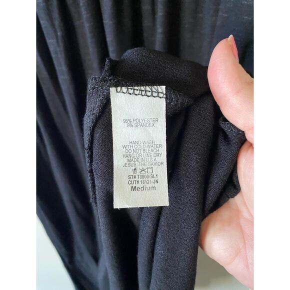 Reb in J Medium Black Ruffled Short Sleeved Stretchy Tiered Midi Dress - Picture 4 of 6